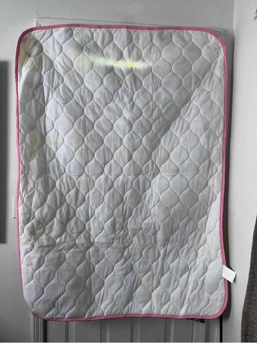 Vintage 90s Tweety Bird Head New Looney Tunes Quilt Baby Blanket Pink Hearts New